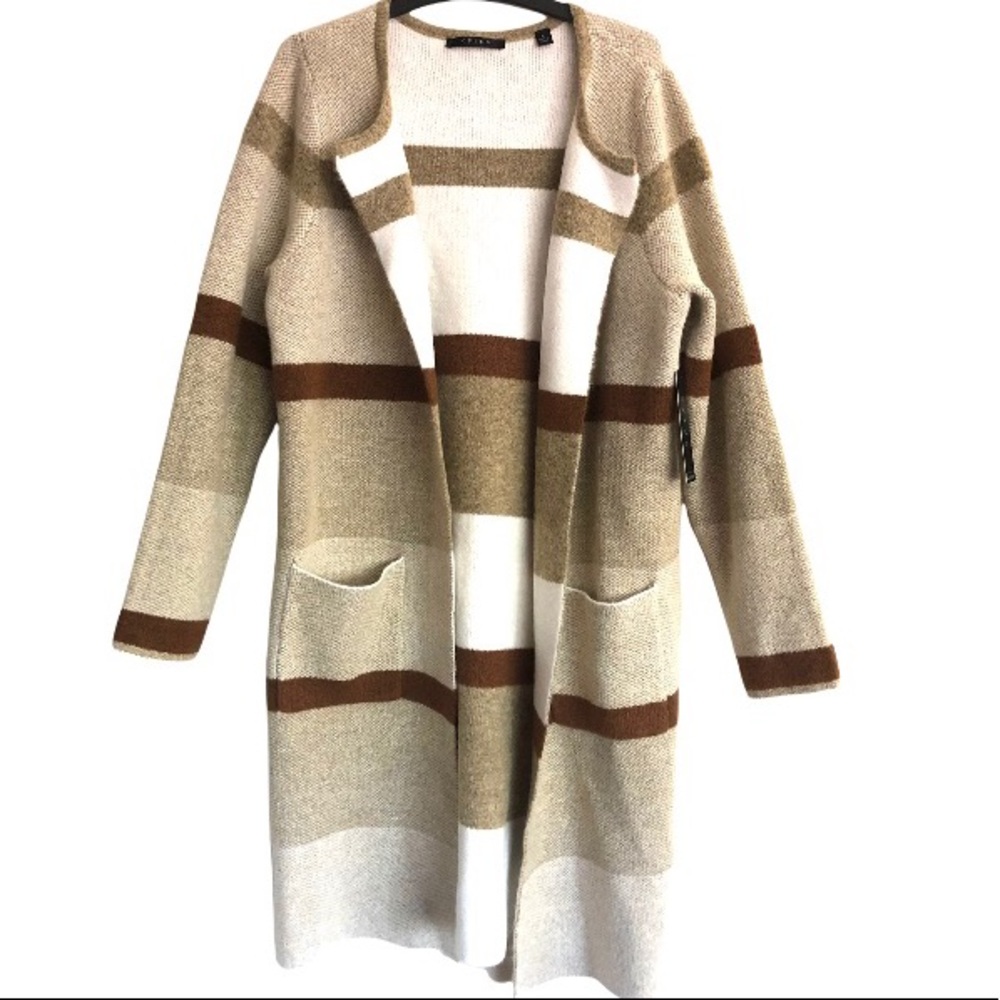 Cyrus Knit Camel Combo Coatigan Coat Cardigan Sz L NWT - Picture 4 of 10